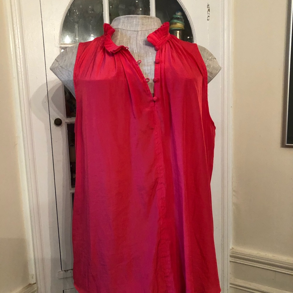 Loft sleeveless pink blouse